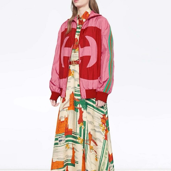 GUCCI LOGO TRACK JACKET PINK SIZE S - Picture 4 of 11